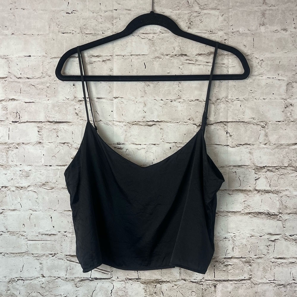 Reformation Women's Medium 100% Silk Black Cami Camisole Tank Top Adjustable M